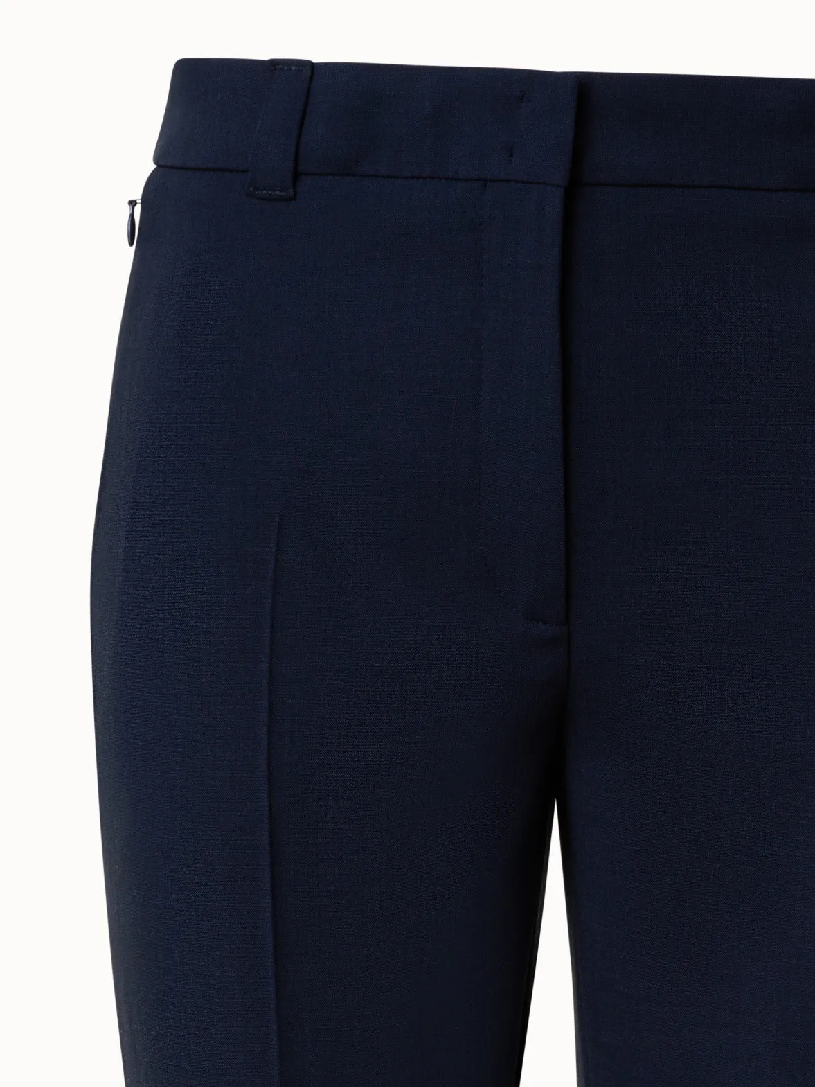 Cropped Tapered Wool Double-Face Pants