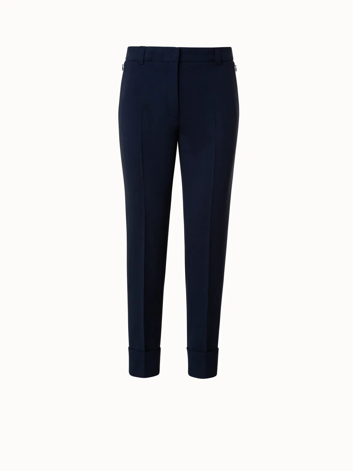 Cropped Tapered Wool Double-Face Pants