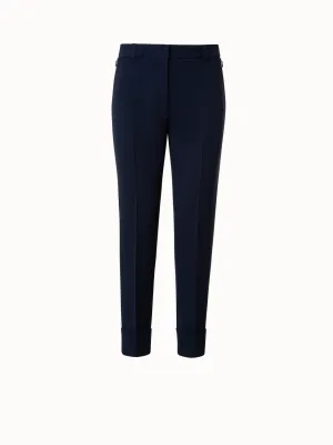 Cropped Tapered Wool Double-Face Pants