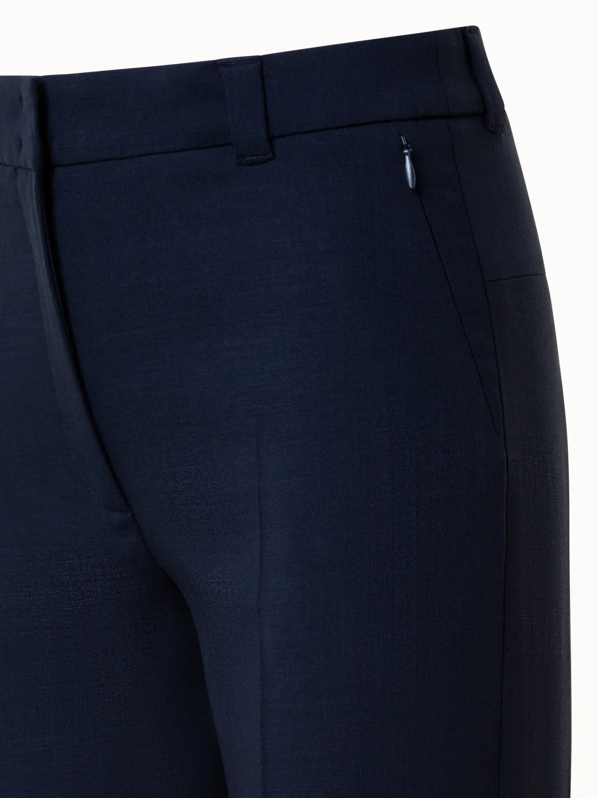 Cropped Tapered Wool Double-Face Pants