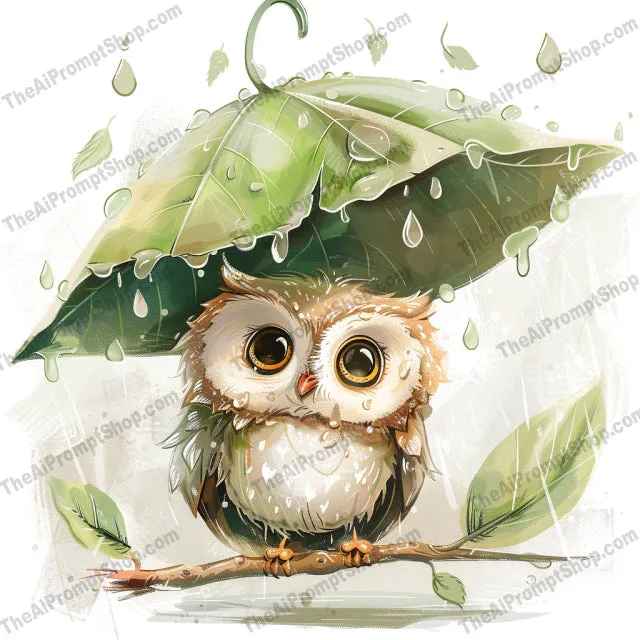 Cute Animals in Rain AI MidJourney Image Prompt, 8858