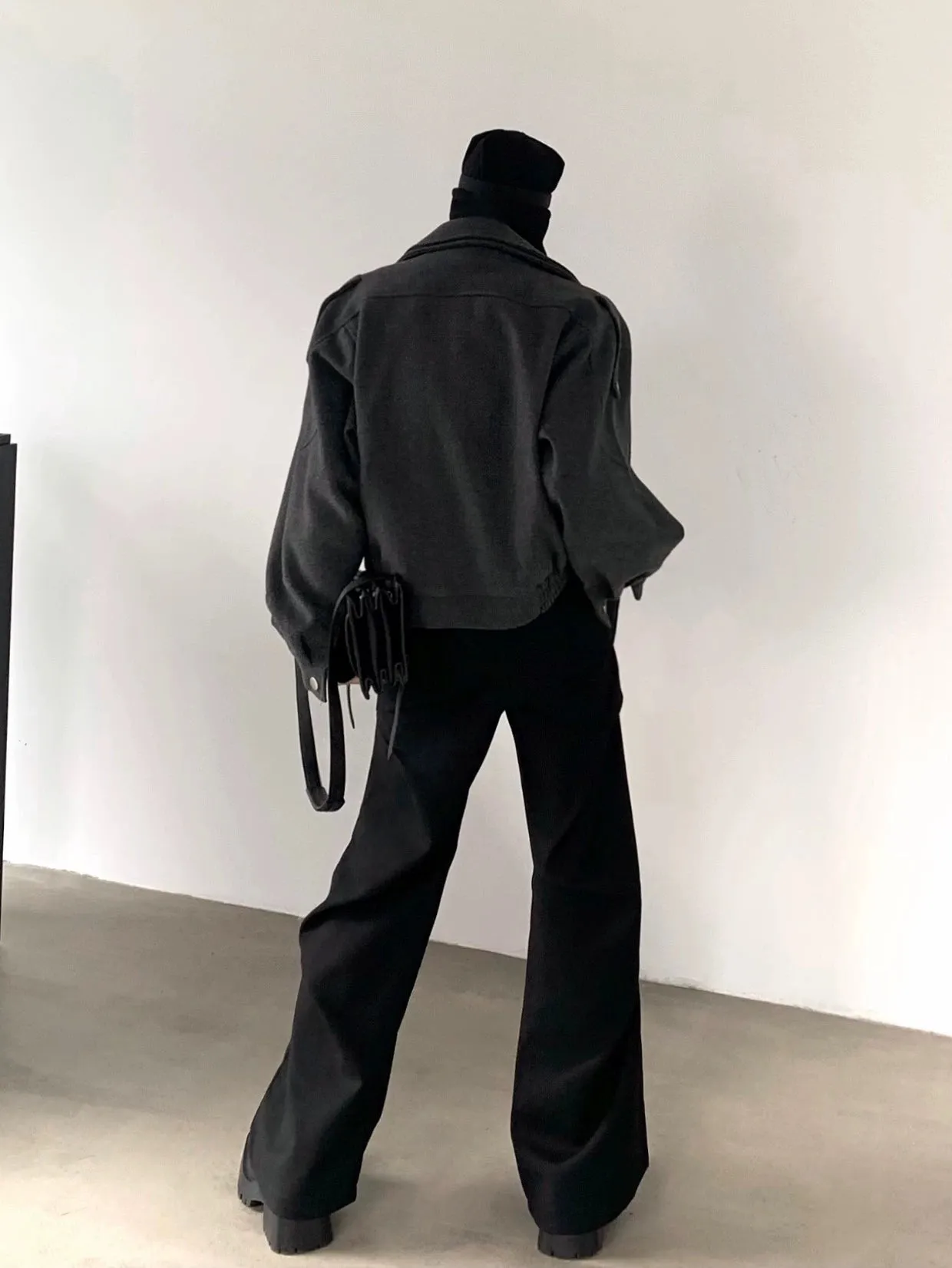 Deconstructed Wool Short Jacket