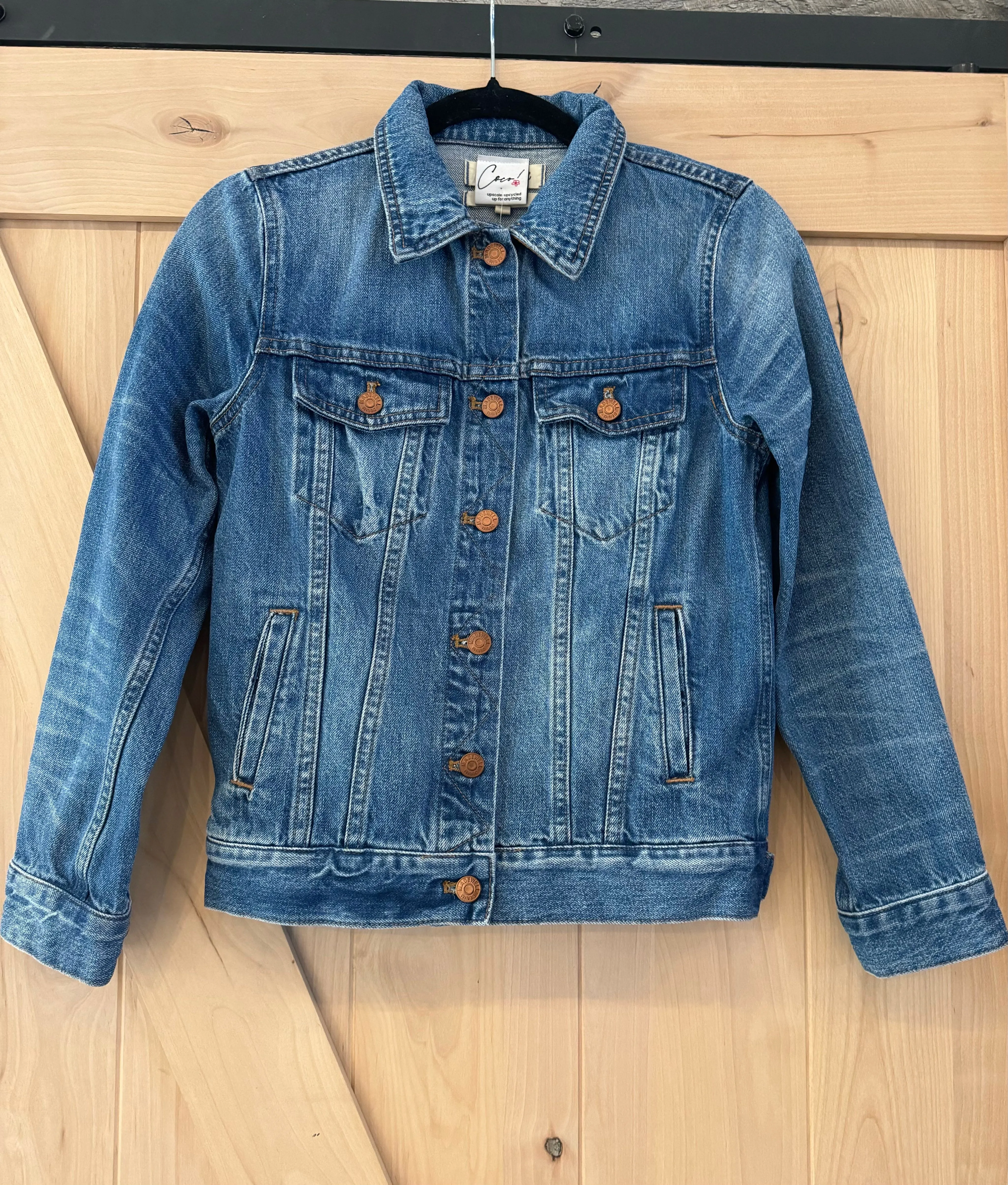 Denim Jacket with Vintage Scarf