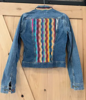 Denim Jacket with Vintage Scarf