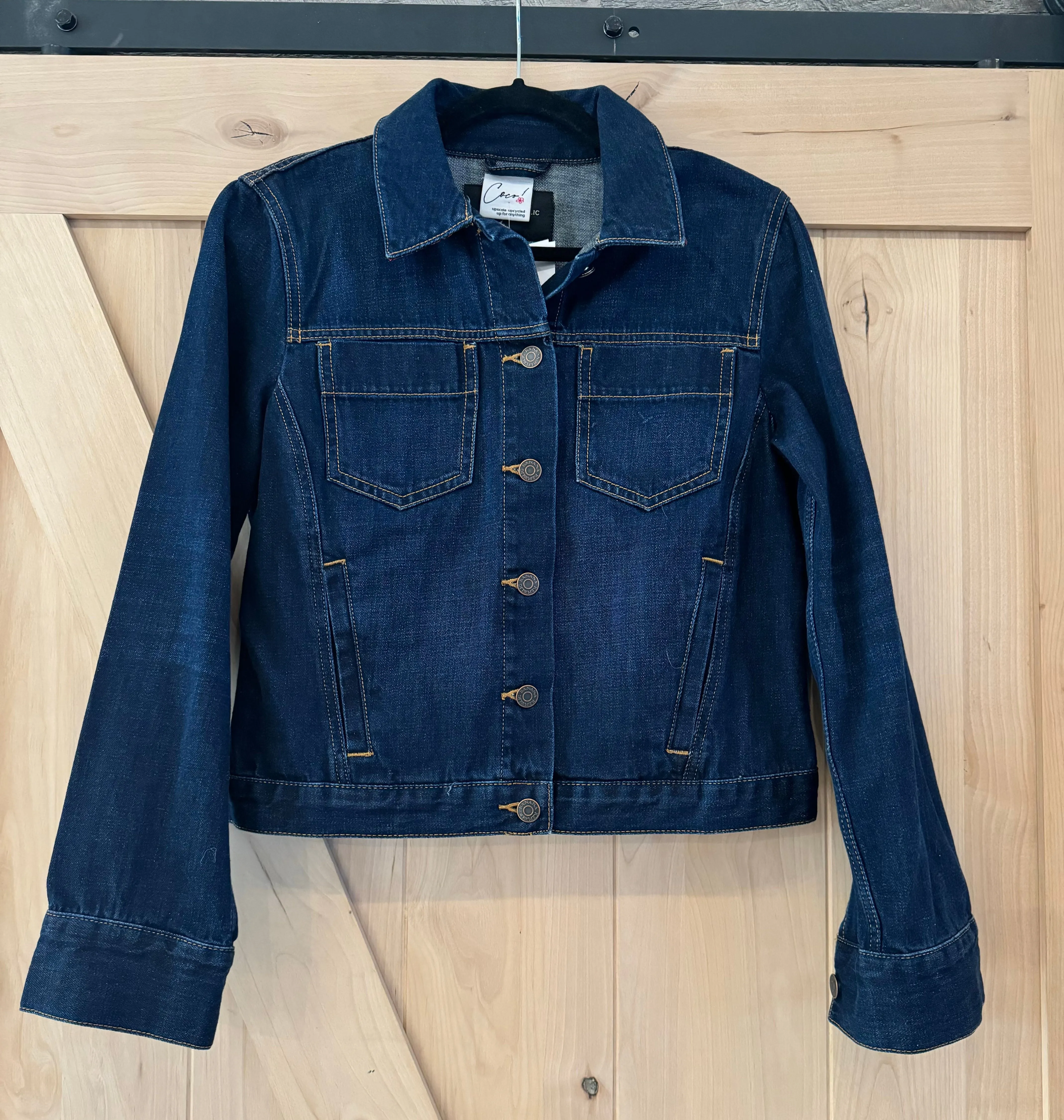 Denim Jacket with Vintage Scarf
