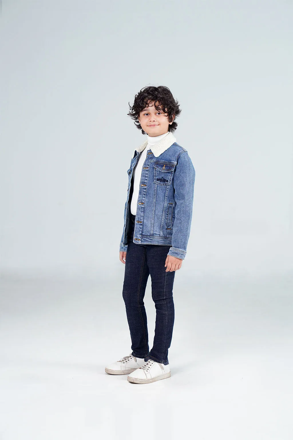 Denim Sherpa Jacket Dark Blue