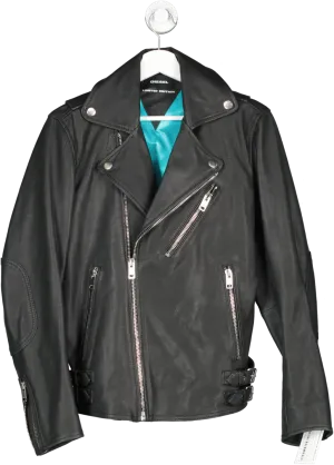 Diesel Black Cowhide Leather Limited Edition Jacket UK S