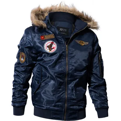DIMUSI Paddad Men Winter Bomber Jacket Thick Thermal Down Cotton Parkas Male Casual Hoodies Faux Fur Collar Warm Coats 4XL,TA035