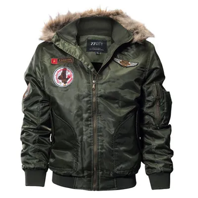 DIMUSI Paddad Men Winter Bomber Jacket Thick Thermal Down Cotton Parkas Male Casual Hoodies Faux Fur Collar Warm Coats 4XL,TA035
