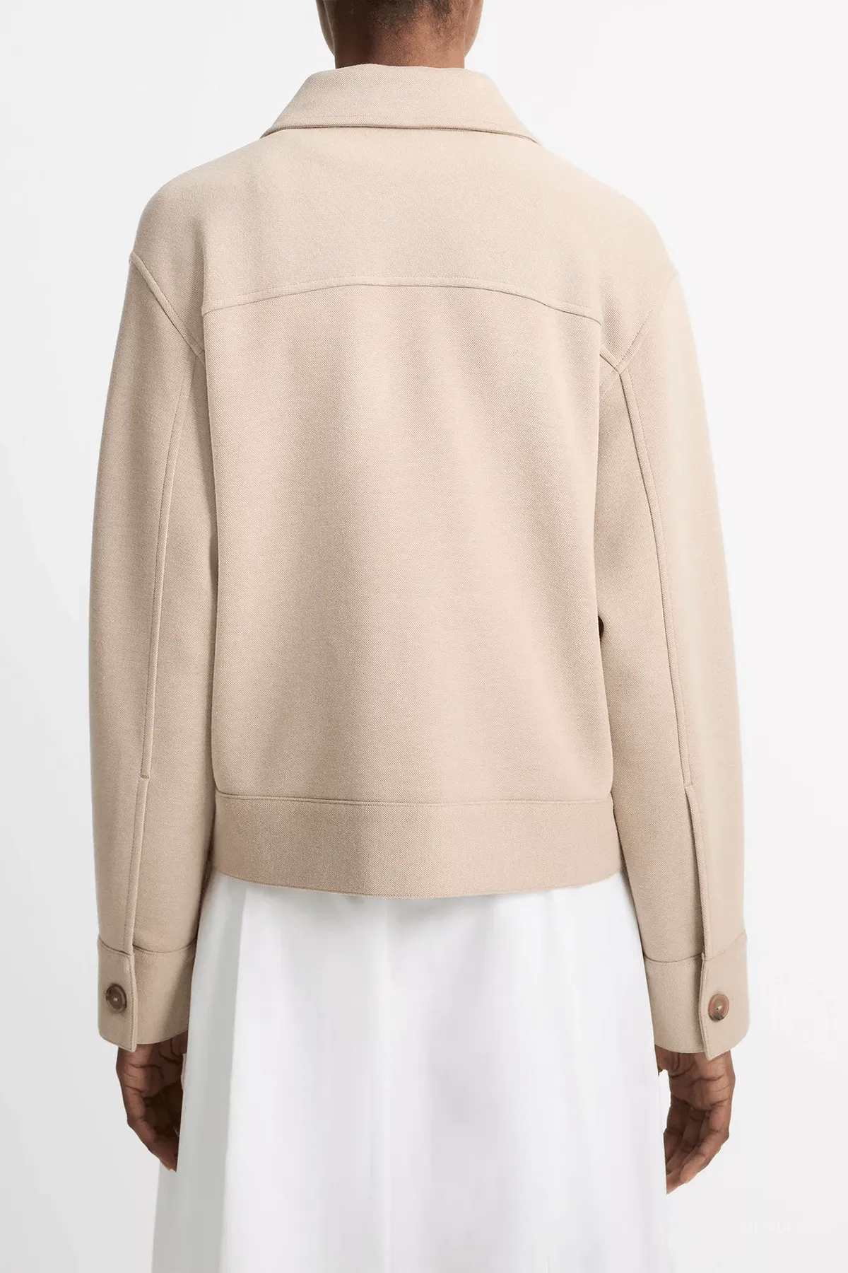 Double-Face Cropped Jacket in Light Sandbar