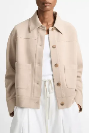 Double-Face Cropped Jacket in Light Sandbar