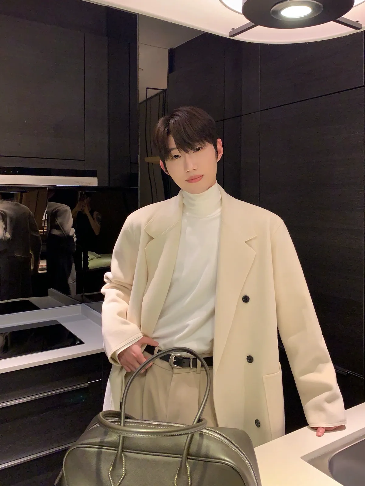 Double-Sided Wool Lapel Coat