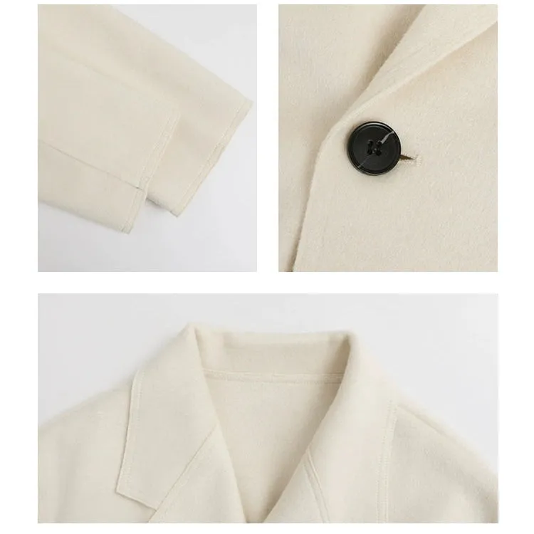 Double-Sided Wool Lapel Coat