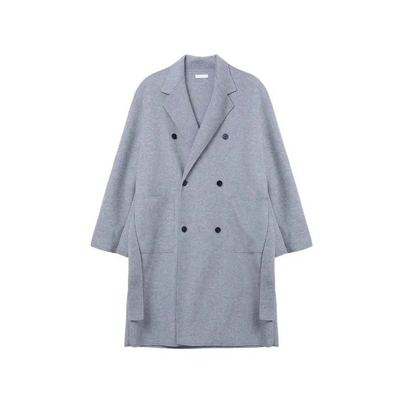 Double-Sided Wool Lapel Coat