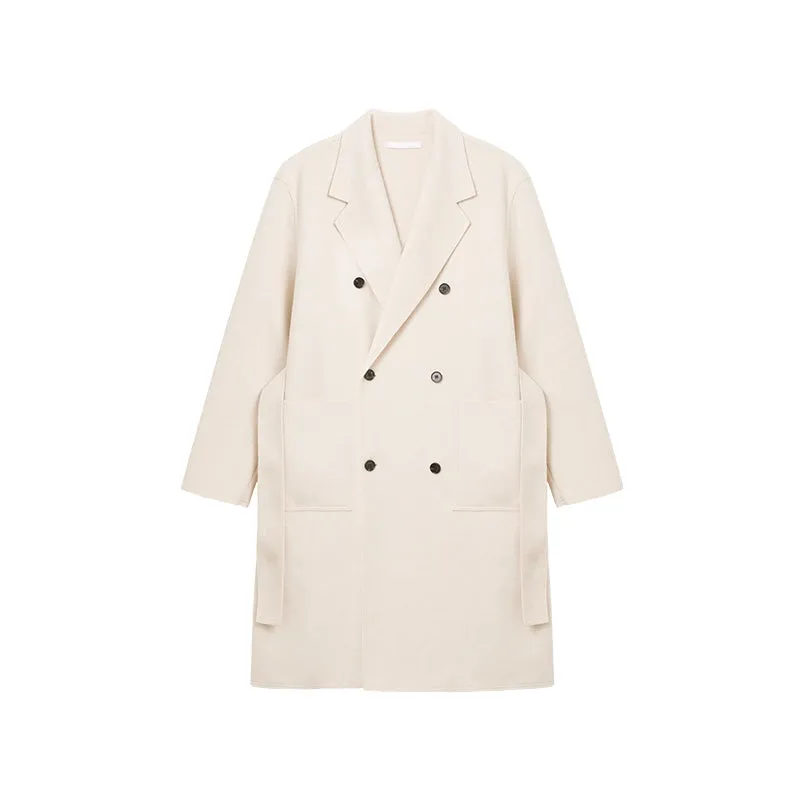Double-Sided Wool Lapel Coat