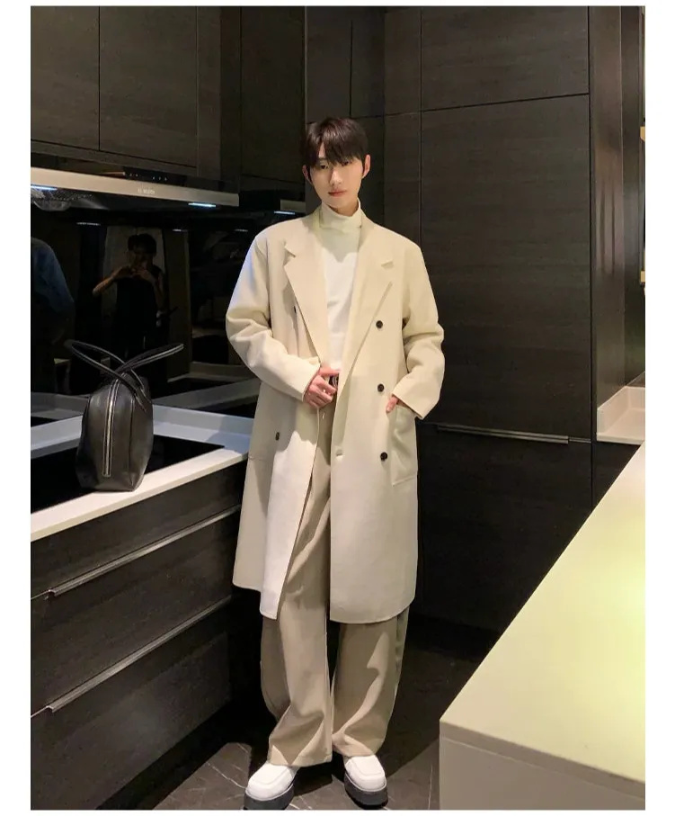 Double-Sided Wool Lapel Coat