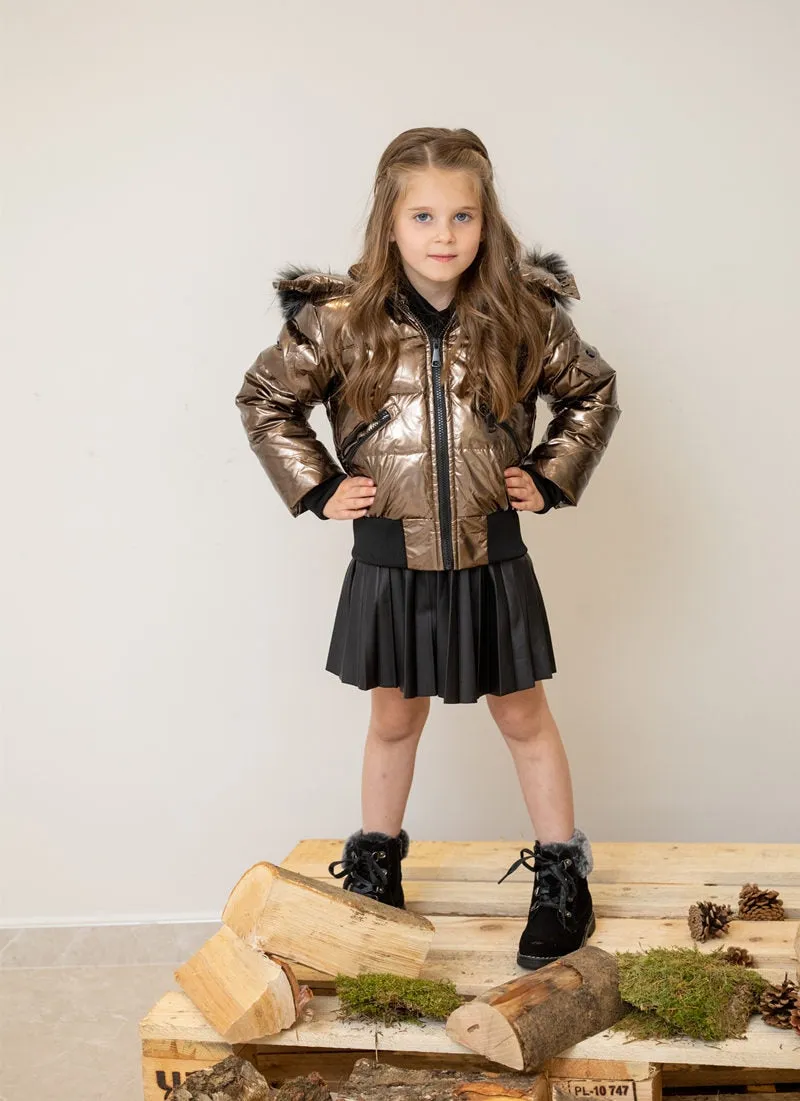Down Jackets Snowsuit with fur for Boys and Girls 12M-16T
