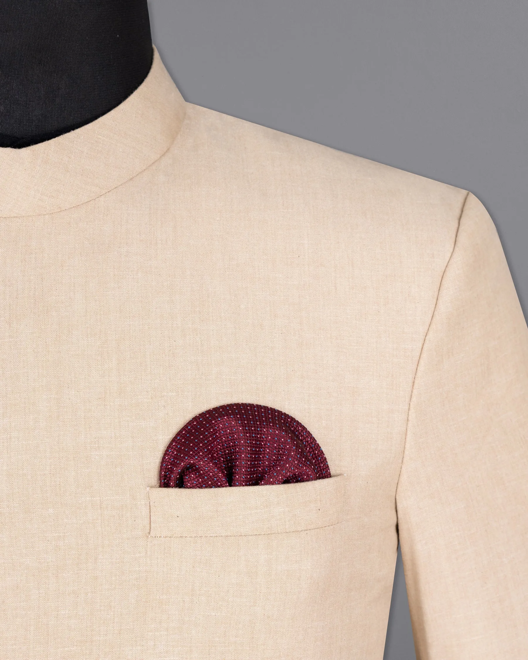 Dust Storm Cross-Buttoned Bandhgala luxurious Linen Blazer