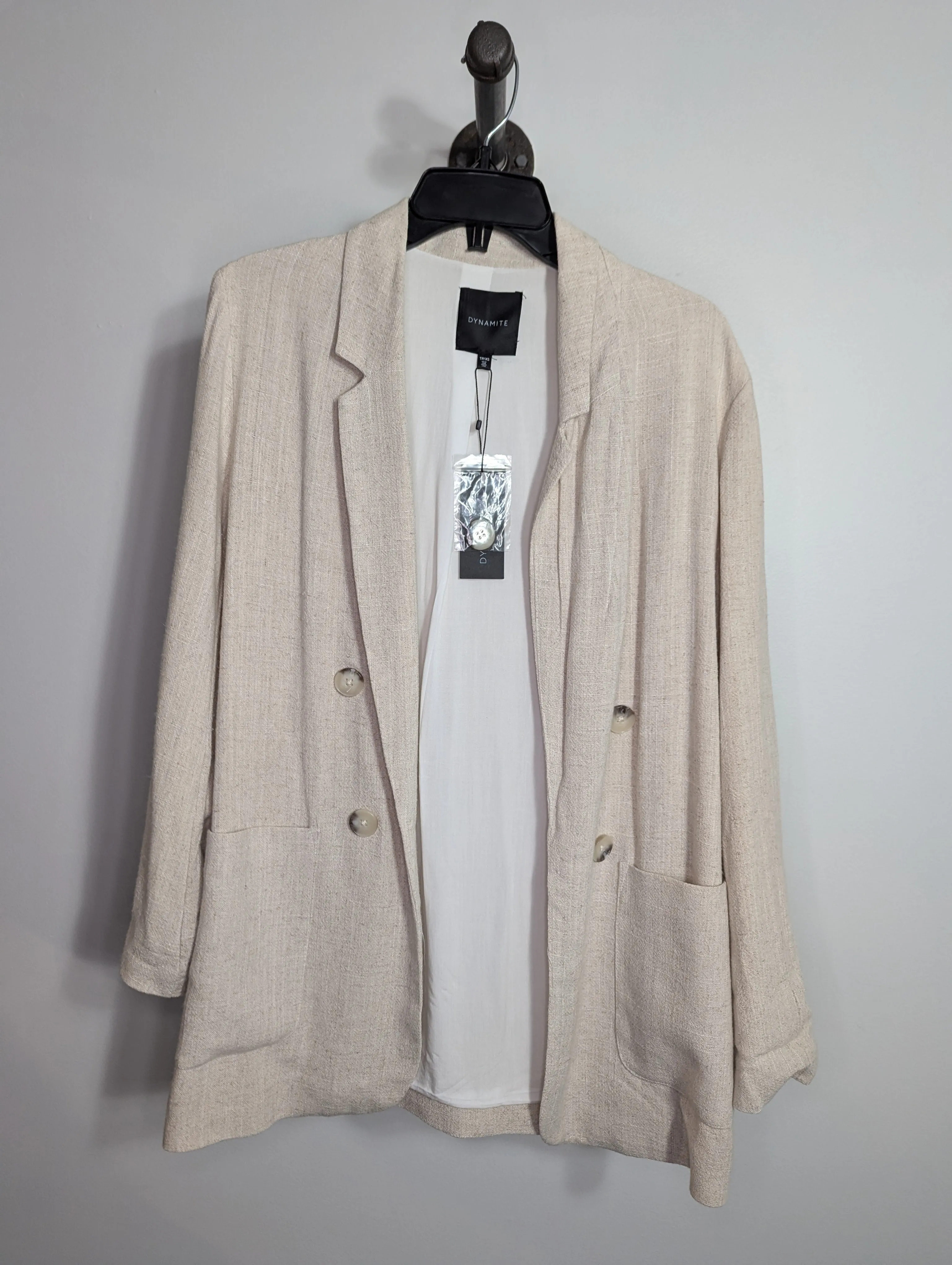 Dynamite Beig LinenLook Blazer