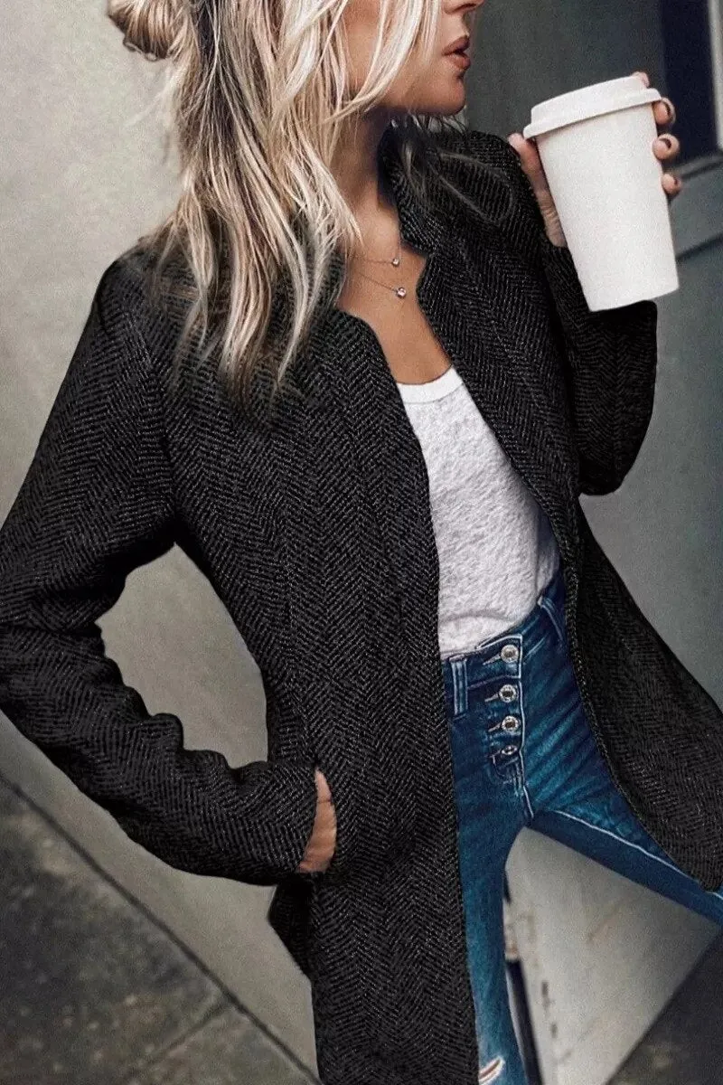 Eleganter Strickjacke mit Schalkragen