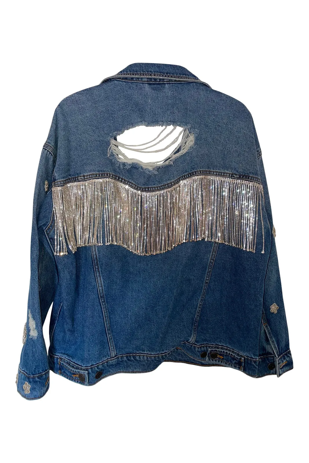 Embellished Oversized Denim Jacket