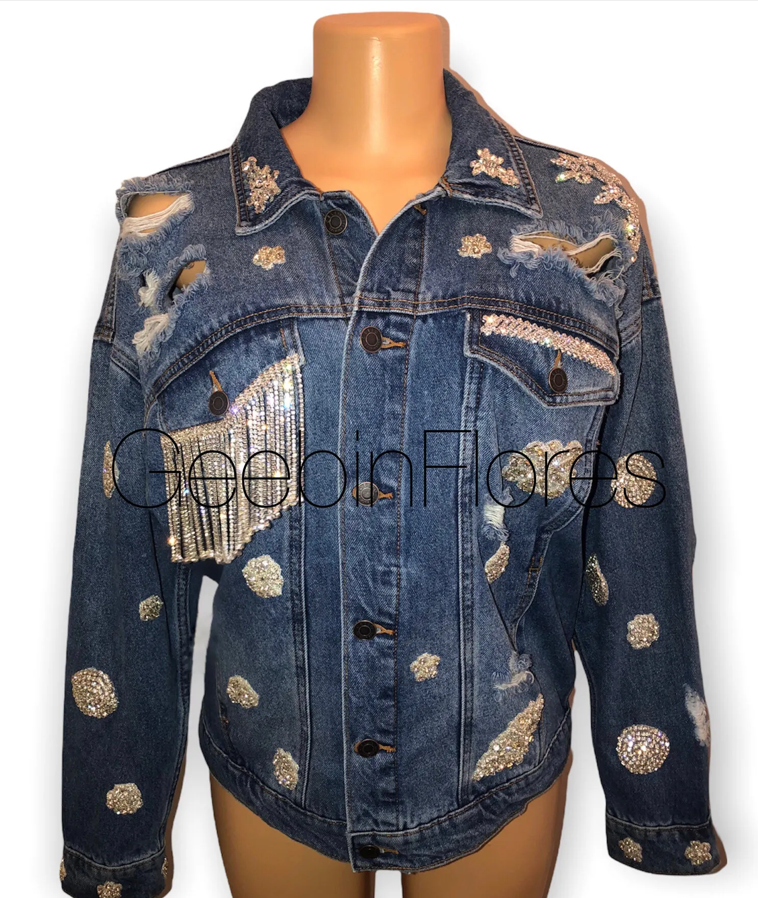 Embellished Oversized Denim Jacket