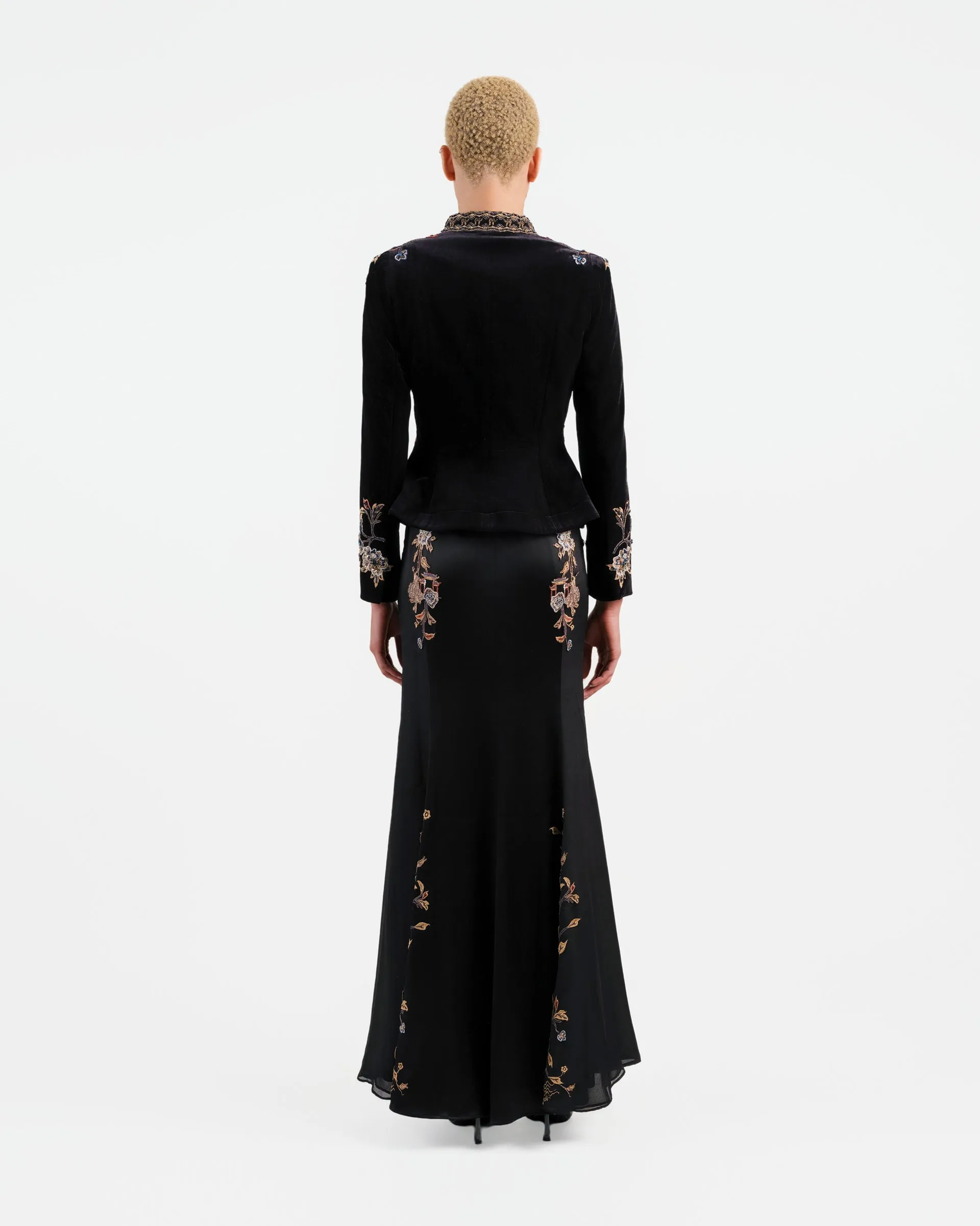 Embroidered High-Waist Blazer