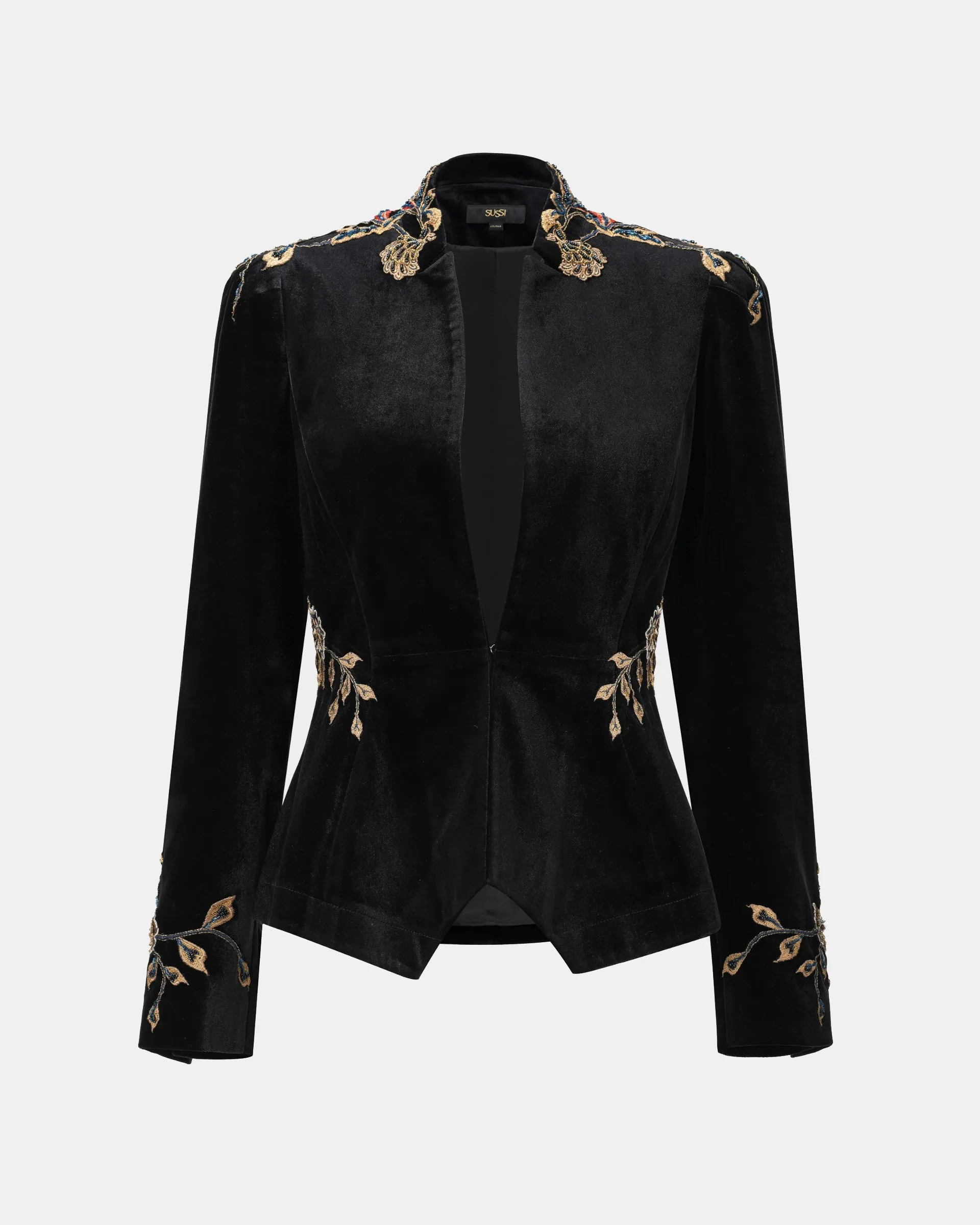 Embroidered High-Waist Blazer