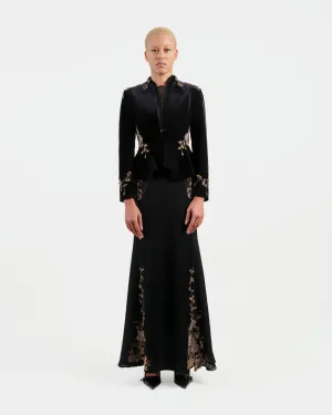 Embroidered High-Waist Blazer