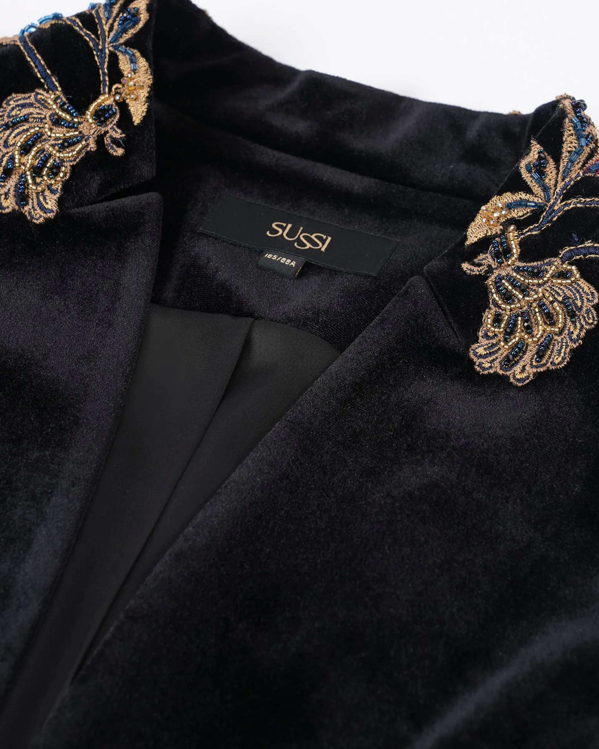 Embroidered High-Waist Blazer