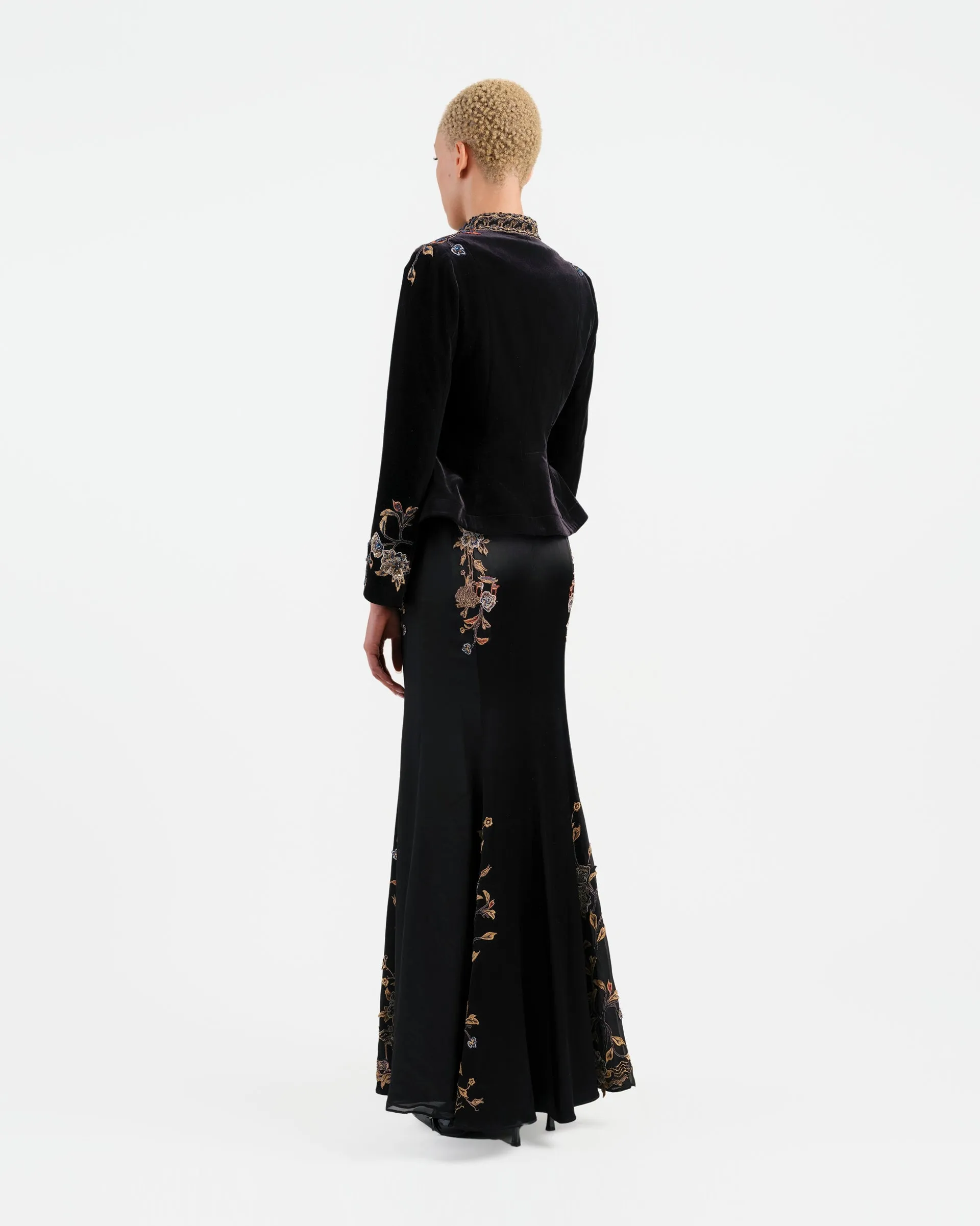 Embroidered High-Waist Blazer