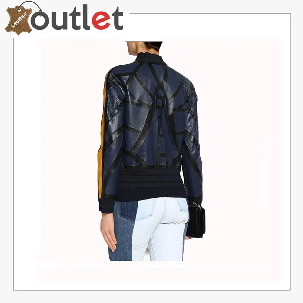 Fashion Printed Leather Jacket Women