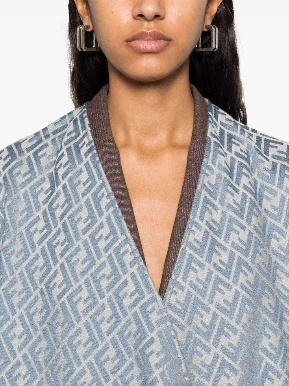 Ff wool and silk blend poncho