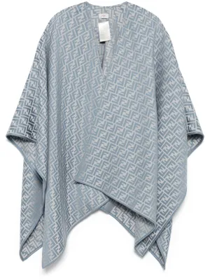Ff wool and silk blend poncho