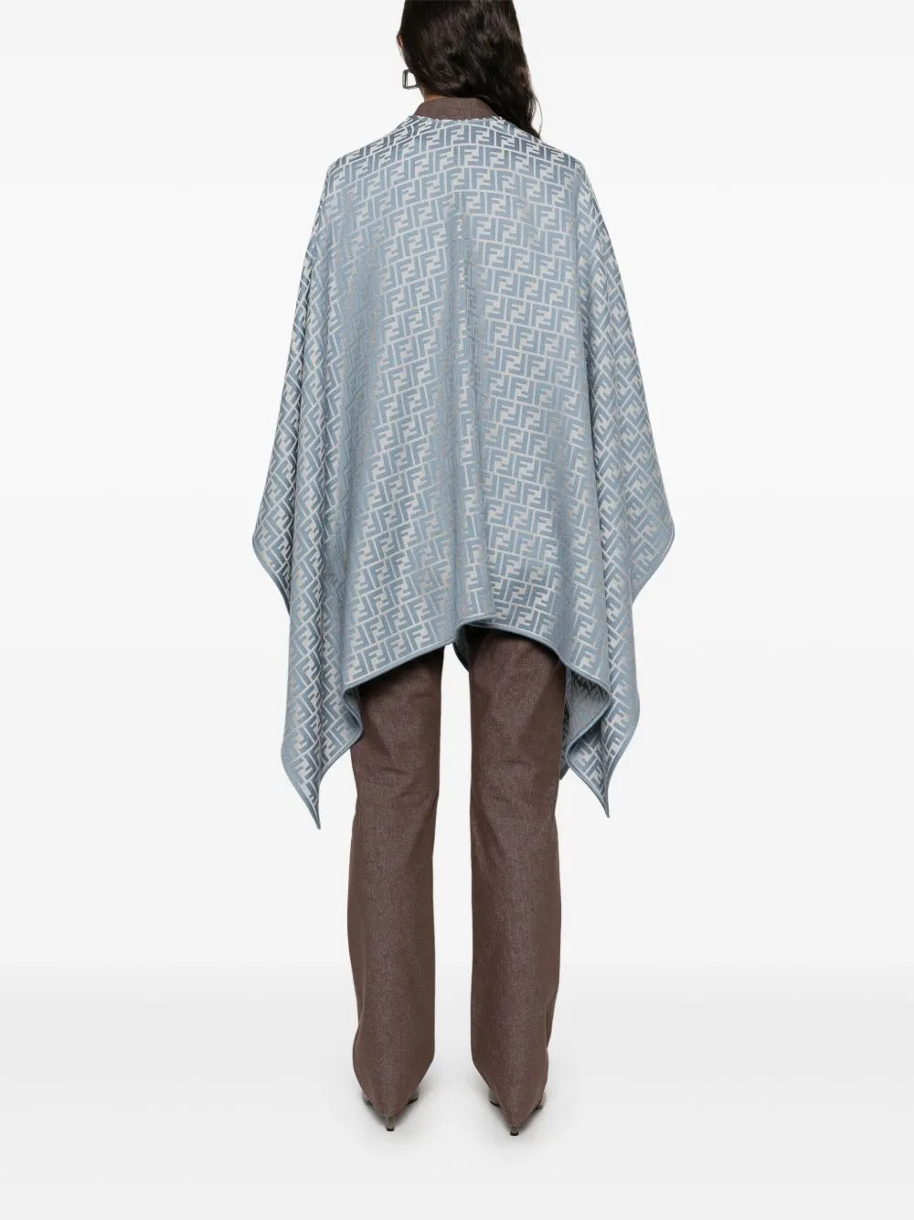 Ff wool and silk blend poncho