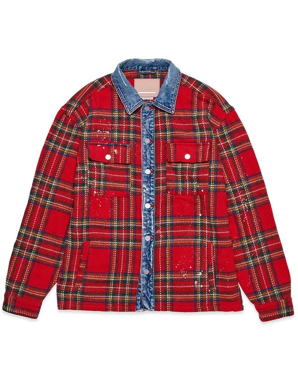 Flannel Jacket With Denim