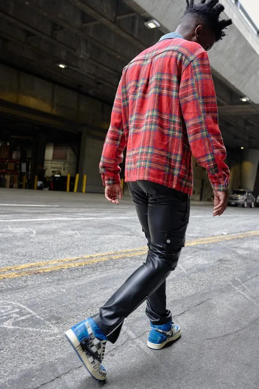 Flannel Jacket With Denim