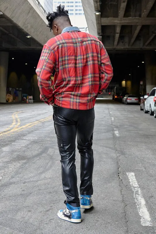 Flannel Jacket With Denim