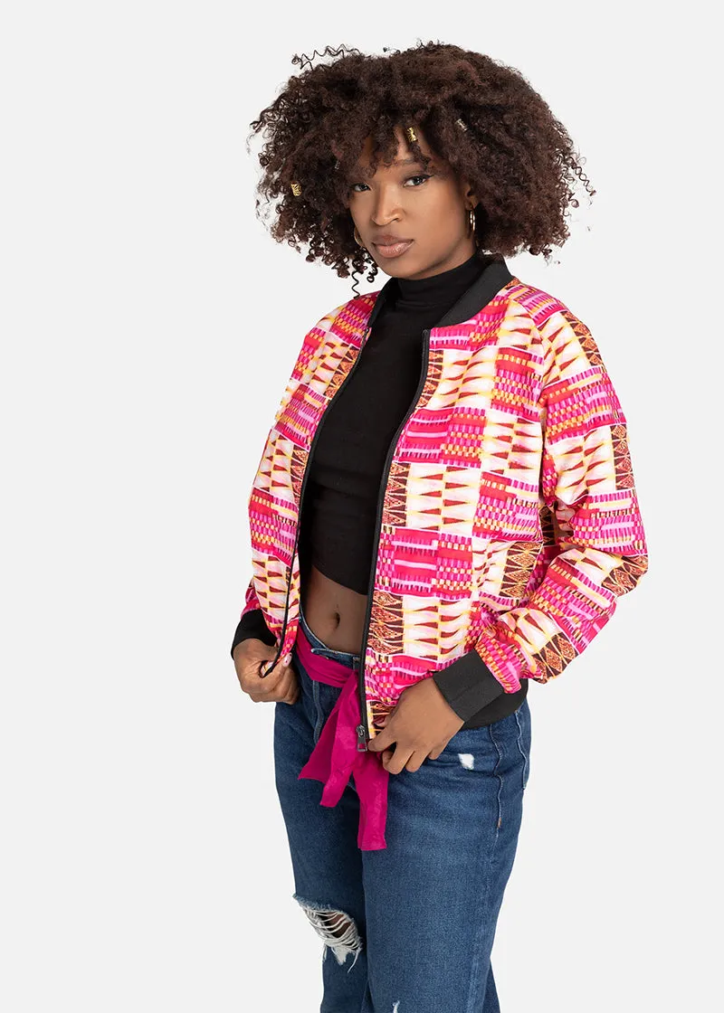 Frida African Print Women's Bomber Jacket