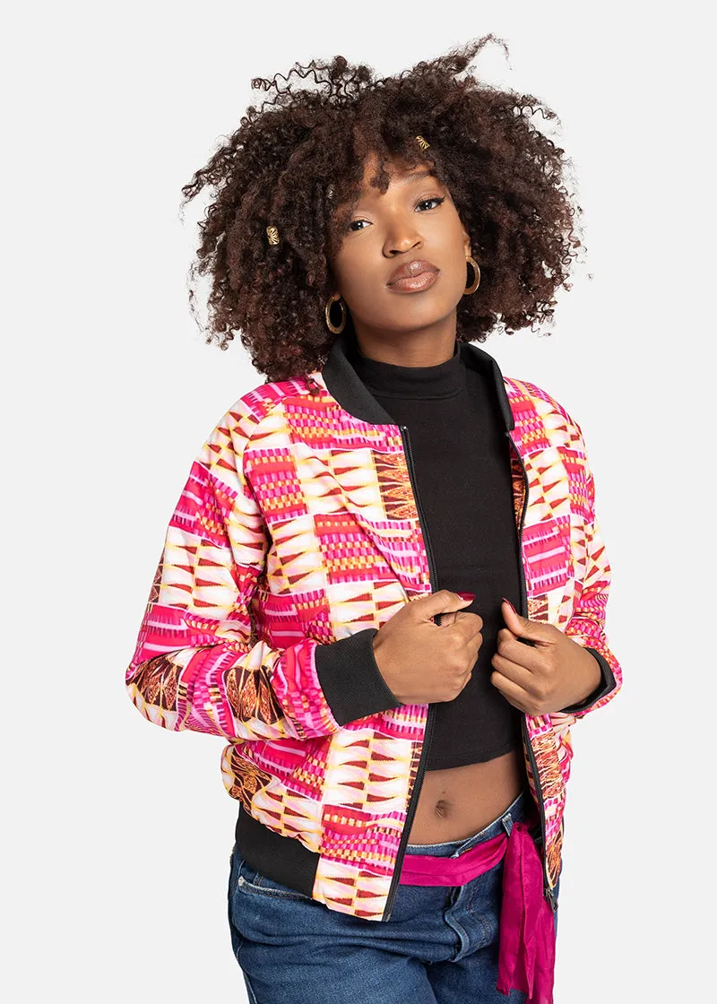 Frida African Print Women's Bomber Jacket