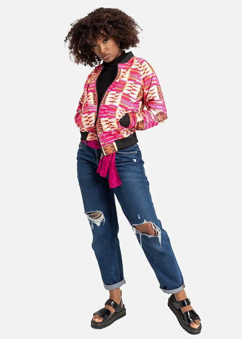 Frida African Print Women's Bomber Jacket