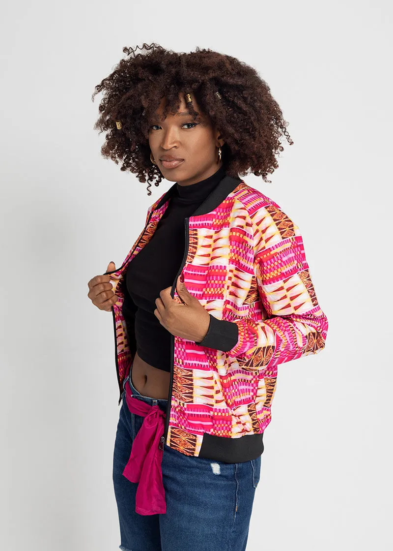 Frida African Print Women's Bomber Jacket