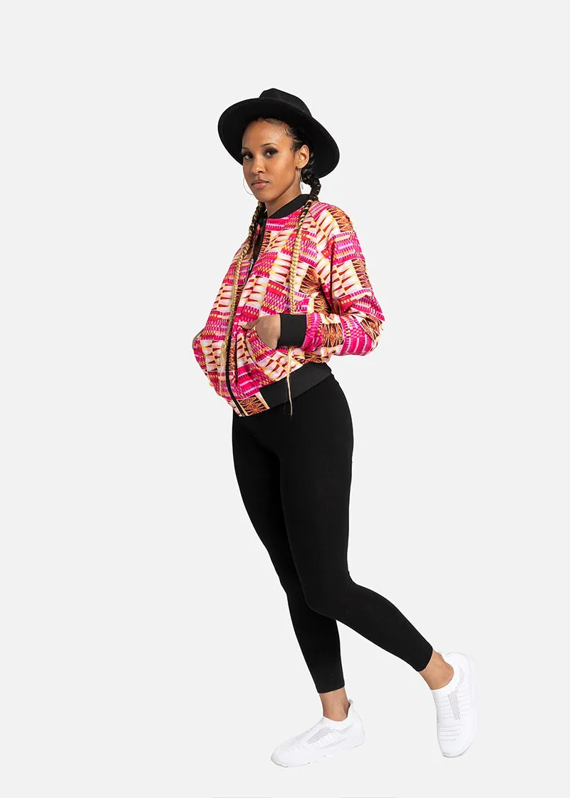 Frida African Print Women's Bomber Jacket