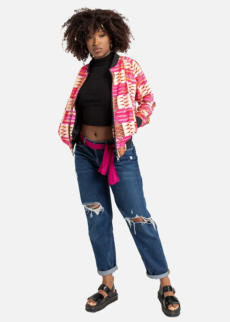 Frida African Print Women's Bomber Jacket