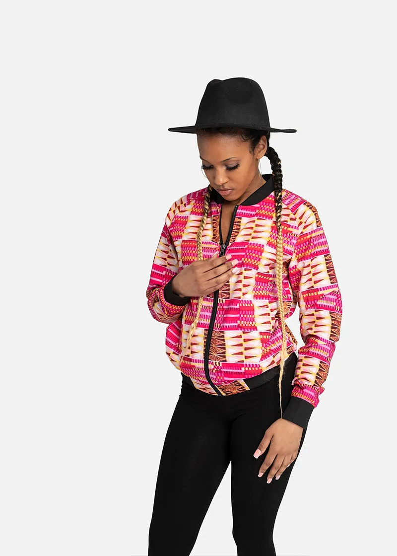 Frida African Print Women's Bomber Jacket