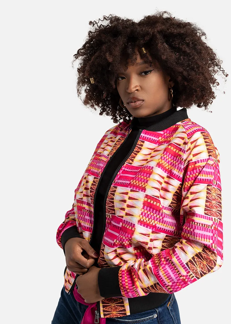 Frida African Print Women's Bomber Jacket