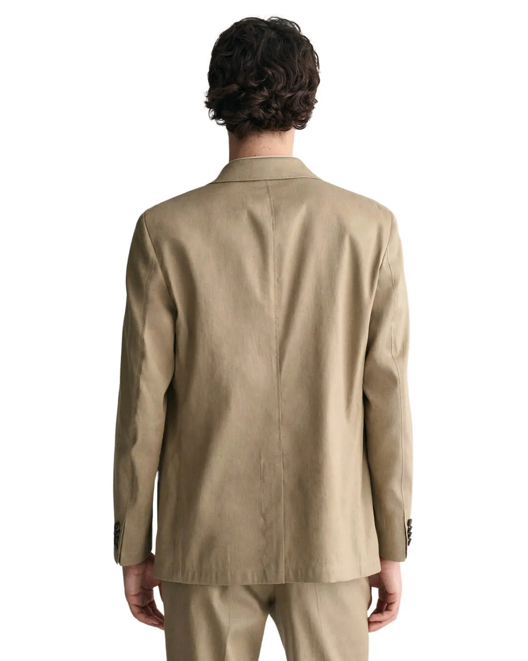 Gant Beige Slim Cotton Linen Suit Blazer