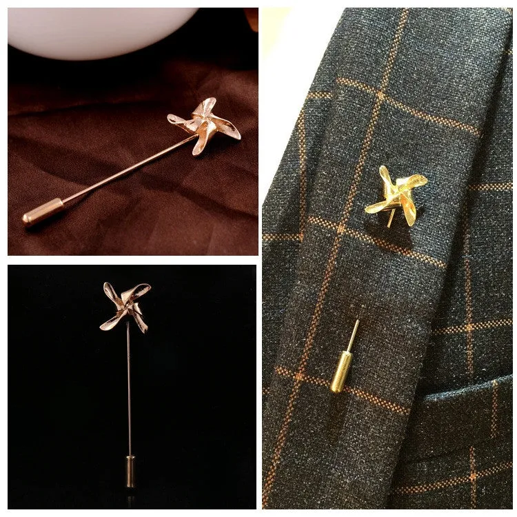 Golden Pinwheels Lapel Pin