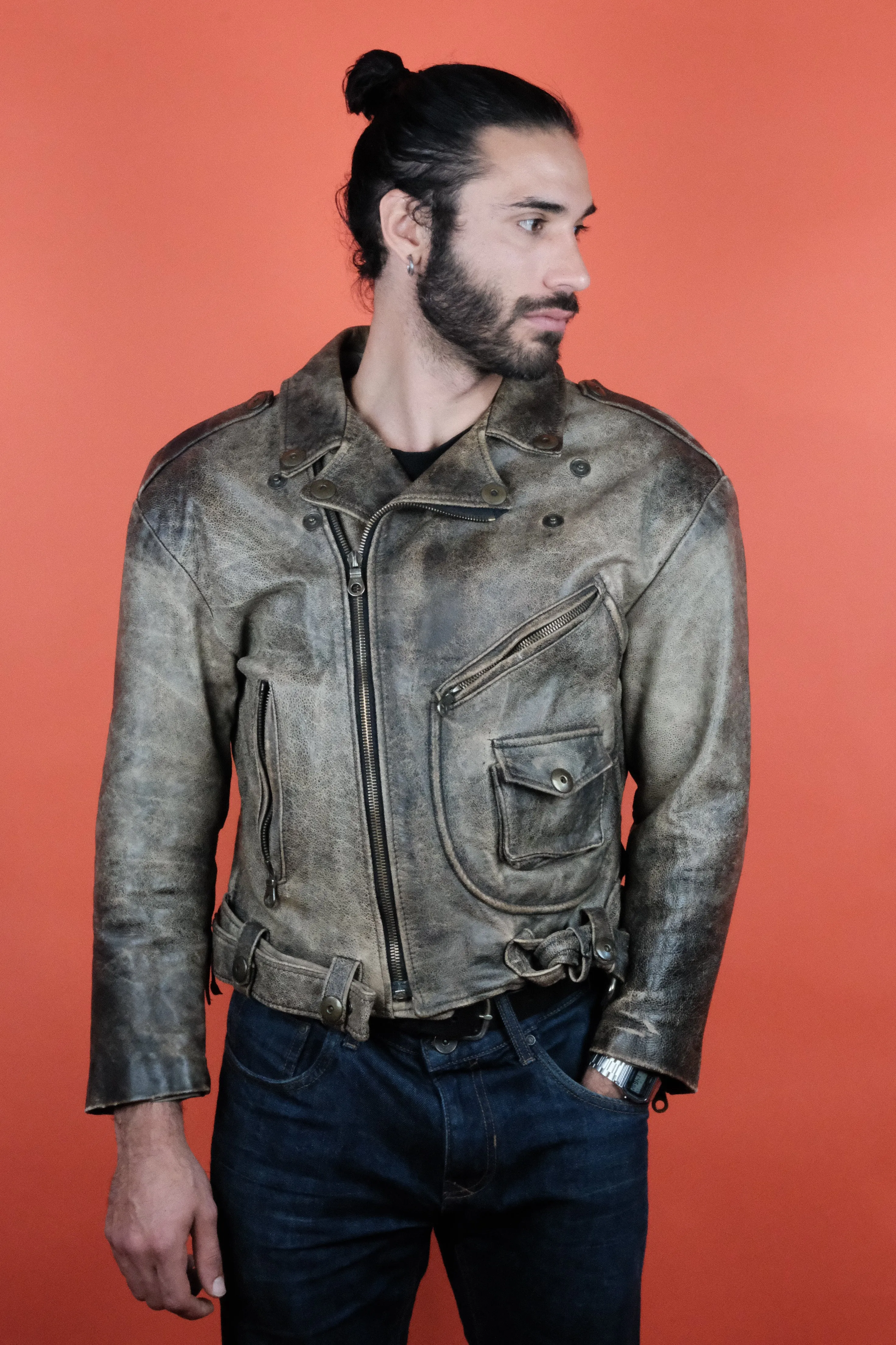 Gossip Patina Leather Jacket Made in UK