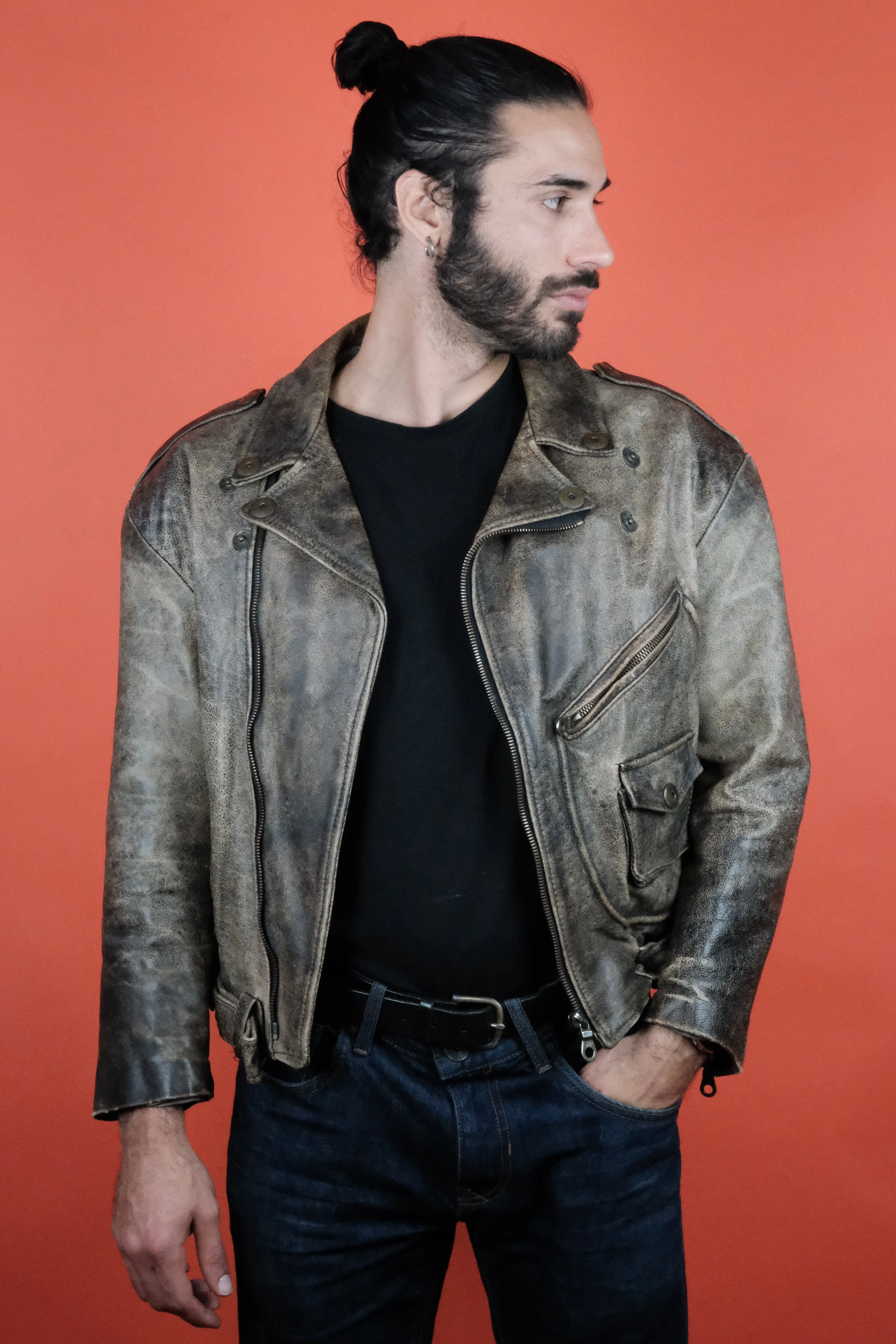 Gossip Patina Leather Jacket Made in UK